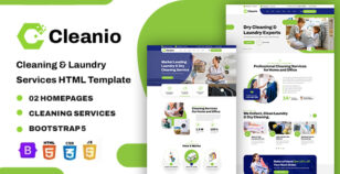 Cleanio - Laundry And Cleaning Service HTML Template by wellconcept