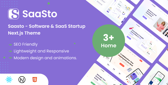 Saasto - Digital Agency & Multipurpose React Nextjs Template by wprealizer