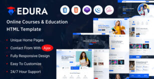Edura – Online Courses & Education HTML Template + RTL by themeholy