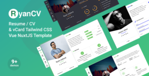 Ryan Tailwind CSS CV/Resume Vue Template by CodeeFly