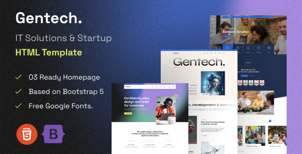 Gentech – IT Solutions & Startup HTML Template by zcubedesign