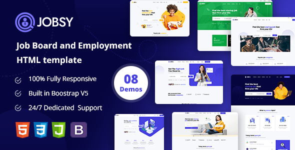 Jobsy - Job Board and Employment HTML Template by Creatives_Planet