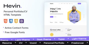 Hevin - Personal Portfolio/CV HTML Template by jandjteams