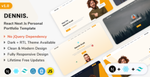 Dennis - React Next.js Personal Template by ShreeThemes