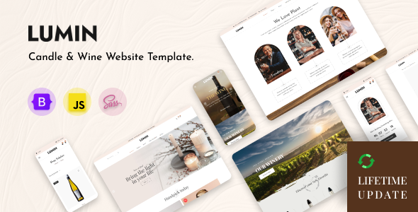 Lumin - Candle & Wine Website Template by BootXperts