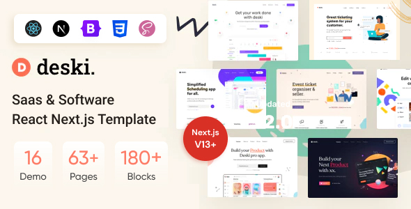 Deski - Software, SaaS & Startup React NextJS Template by ib-themes