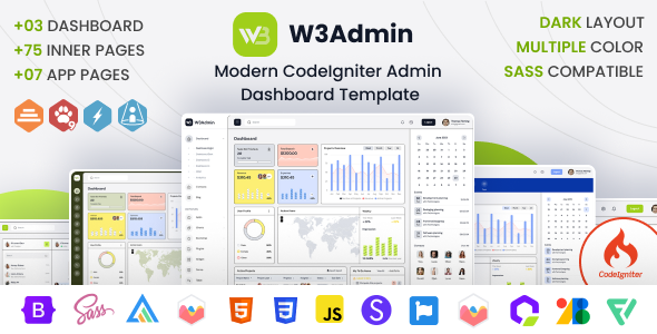W3Admin - Codeigniter Modern Admin Dashboard Template by DexignZone