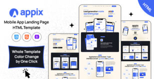 APPIX - Mobile App Landing Page Responsive HTML Template by Kalanidhithemes