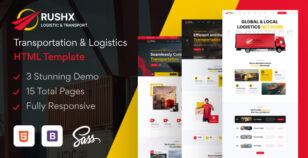 RUSHX - Logistics & Transport Service HTML5 Template by CreativeGigs