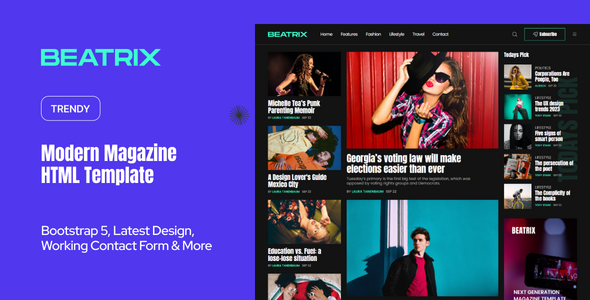 Beatrix - Magazine HTML Theme by Gossip-Themes