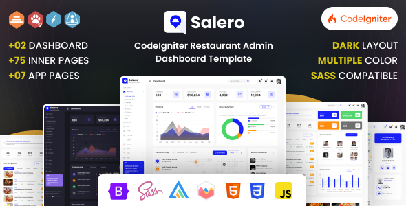 Salero : CodeIgniter Restaurant Admin Bootstrap Template by DexignZone