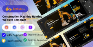 ExcavaHire - Construction Machine Renting Website HTML Template by UIAXIS