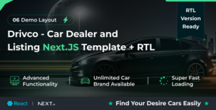 Drivco - Car Dealer and Listing React Next.JS Template + RTL by egenslab