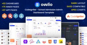 Owlio : CodeIgniter School Education Admin Dashboard Template by DexignZone