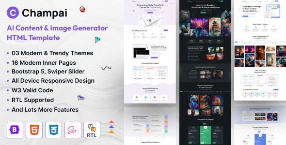 Champai - AI Content & Image Generator HTML Template by KreativDev