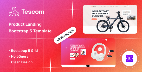 Tescom - Product Landing HTML Template by theme-village
