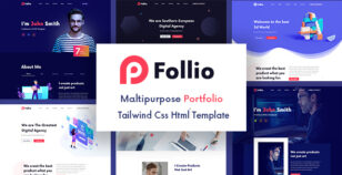 Follio - Tailwindcss Multipurpose Portfolio HTML5 Template by wpoceans