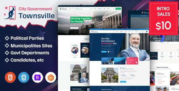 TownsVille - Political Party & Candidate HTML Template by ThemeKalia