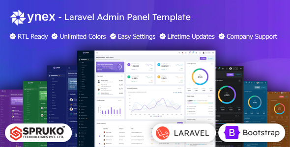 Ynex - Laravel Admin Panel Template by SPRUKO