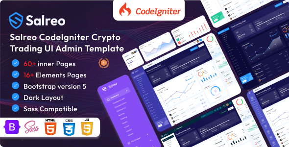 Salreo : Codeigniter Crypto Trading Bootstrap Admin Dashboard Template by DexignZone