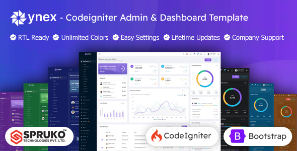 Ynex - Codeigniter Admin Dashboard Template by SPRUKO