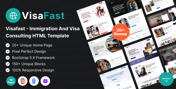 Visafast - Immigration and Visa Consulting HTML Template by VikingLab