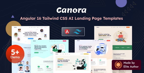 Canora - Angular Tailwind AI Startup One Page Template by HiBootstrap