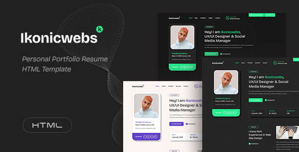 Ikonicwebs - Personal Portfolio Resume HTML Template by websroad