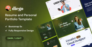 Diego - Creative Personal Portfolio & Resume HTML Template by Theme_Pure