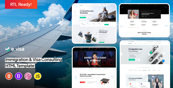 E.visa - Immigration and Visa Consulting Template by XpressBuddy