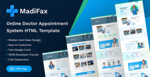 MadiFax - Online Doctor Appointment System HTML Template by ThemeFax