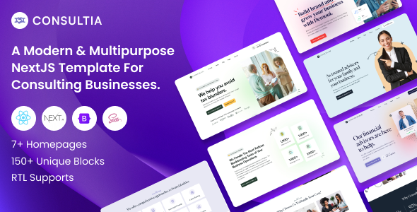 Consultia - Multipurpose Business Consulting  NextJS Template by alithemes
