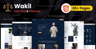Multipurpose Lawyer & Attorney HTML Template - Wakil Law Firm Theme by The_Krishna