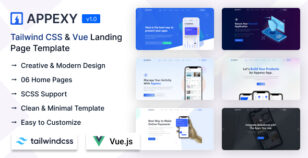 Appexy - Tailwind CSS & Vue Landing Page Template by coderthemes