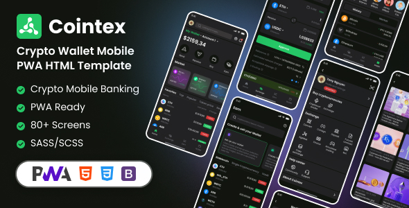 Cointex | Crypto Wallet Mobile PWA HTML Template by themesflat
