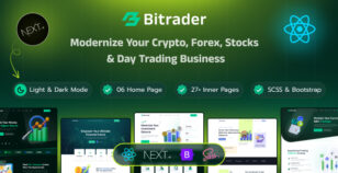 Bitrader - Modern Crypto, Stock, and Forex Trading React ,Next js Template by TheTork