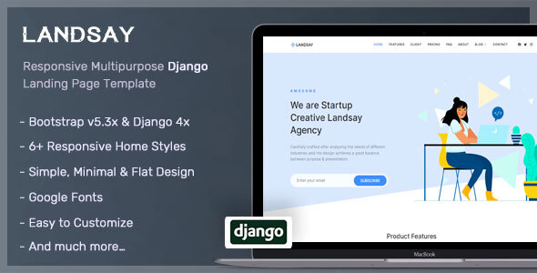 Landsay - Django Landing Page Template by themesdesign