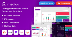 Mediqu - CodeIgniter Hospital Admin Dashboard Template Dark-Light with RTL by DexignZone