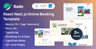 Sado - Online Booking React Nextjs Template by HiBootstrap