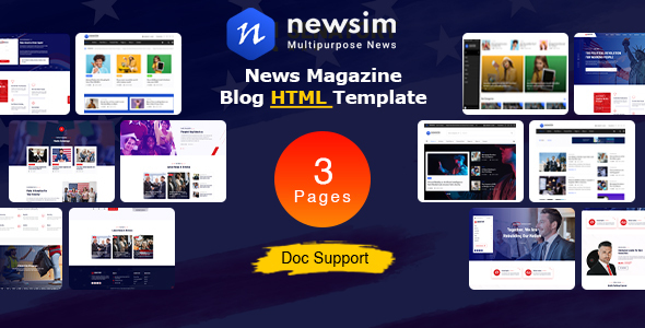 Newsim - News Magazine & Blogging HTML Template by arntechbd