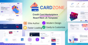 CardZone - Credit Card Marketplace React Next JS  Template by pixelaxis