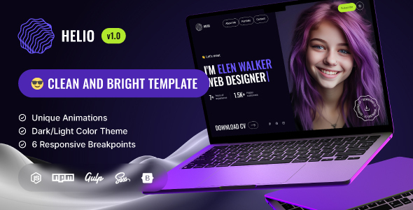 Helio - Coming Soon and Landing Page Template by mix_design