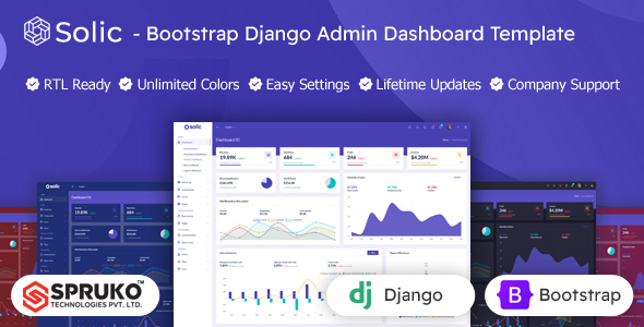 Solic - Django Framework Admin Dashboard Bootstrap Template by SPRUKO
