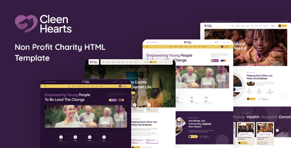 Cleenhearts - Non Profit Charity HTML Template by bracket-web