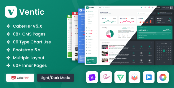 Ventic - CakePHP Event Ticketing Bootstrap 5 Admin Template by DexignZone