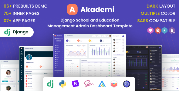 Akademi : Django School Management Admin Dashboard Template by dexignlabs
