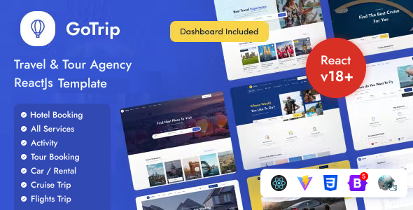 GoTrip - Travel & Tour Agency ReactJS Template by ib-themes