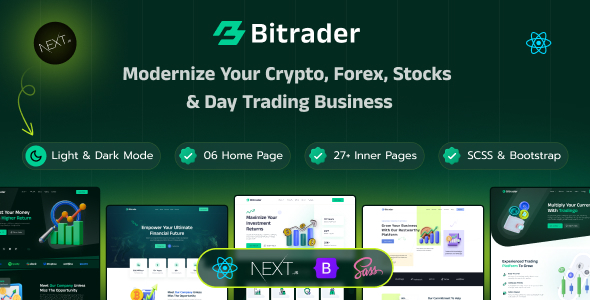 Bitrader - Modern Crypto Next.js Template by TheTork