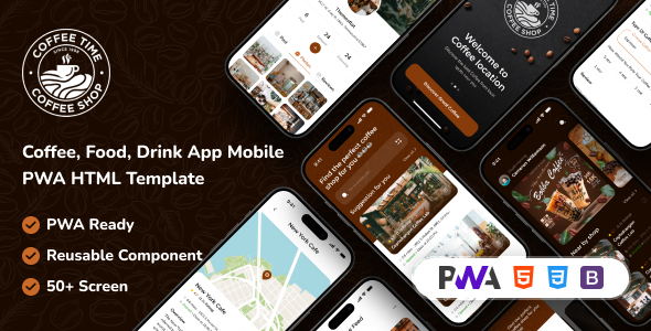CoffeeTime | Coffee, Food, Drink Mobile PWA HTML Template by themesflat