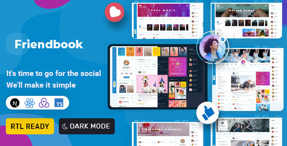 Friendbook - React Nextjs Social Network Toolkit Template by PixelStrap